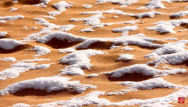 برف یکی از گرم‌ترین نقاط کره زمین را سفیدپوش کرد +عکس