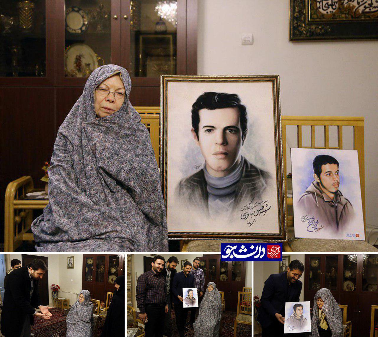نقاشی چهره شهید باقری به مادرش تقدیم شد + عکس