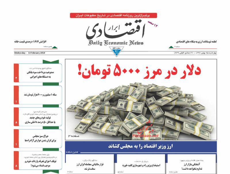 عناوین روزنامه‌های اقتصادی ۲۵ بهمن ۹۶/ ناکارآمدی سیاست‌های فقرزدایی +تصاویر