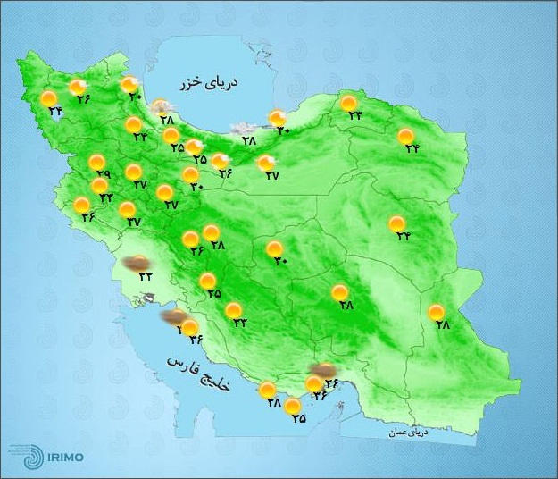 روند کاهش دمای هوا ادامه دارد/ دمای فعلی هوای تهران ۲۶ درجه سانتیگراد +فیلم