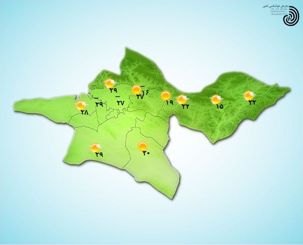 عکس/ دمای فعلی مناطق مختلف پایتخت