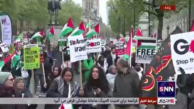 شهروندان انگلیسی با در دست داشتن پرچم امام حسین (ع) همبستگی خود را با مظلومان غزه اعلام کردند