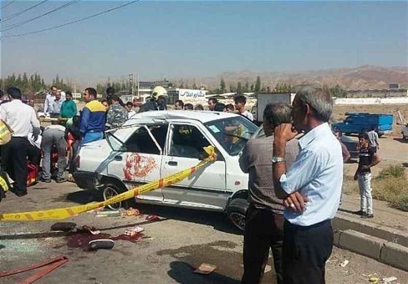 تصادف مرگبار پراید با ۶ سرنشین در جاده خاوران +تصاویر