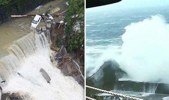 طوفان ژاپن 113 کشته و زخمی برجای گذاشت +تصاویر