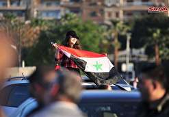 روحیه بالای مردم دمشق بعد از تجاوز نظامی آمریکا/ مردم سوریه در حمایت از اسد به خیابان‌ها آمدند +تصاویر