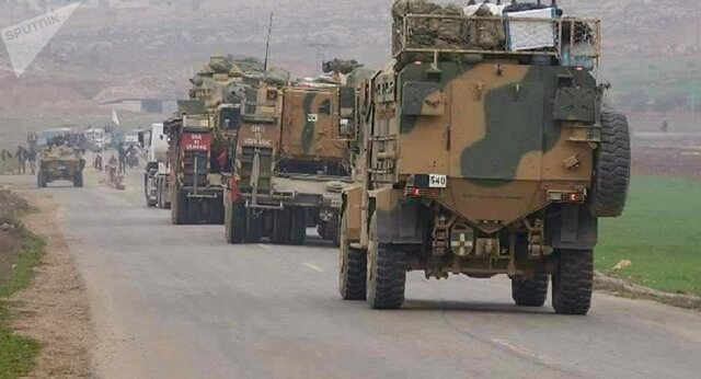 گسیل کاروان نظامی ترکیه به مرزهای سوریه و نزدیکی منطقه کردها