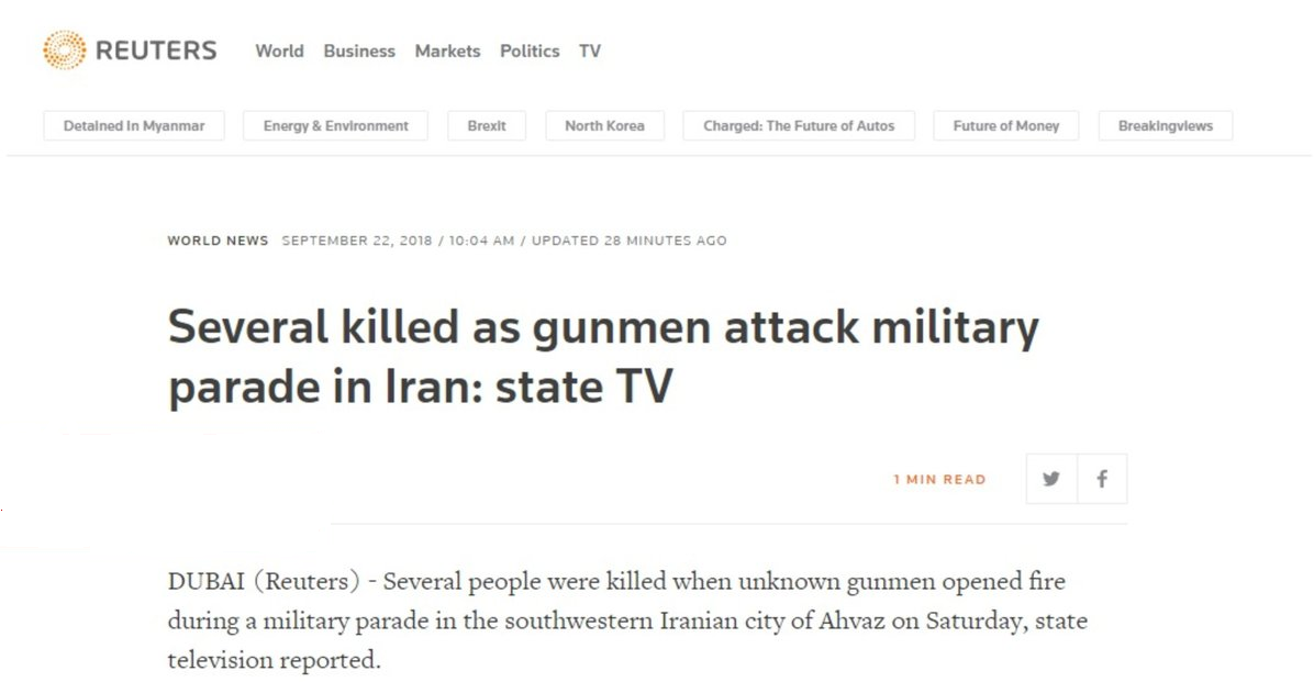 شیطنت رسانه‌های غربی در بازتاب حمله تروریستی در اهواز