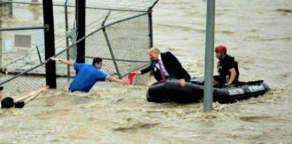 امدادرسانی ترامپ به قربانیان توفان فلورنس دروغ است +عکس