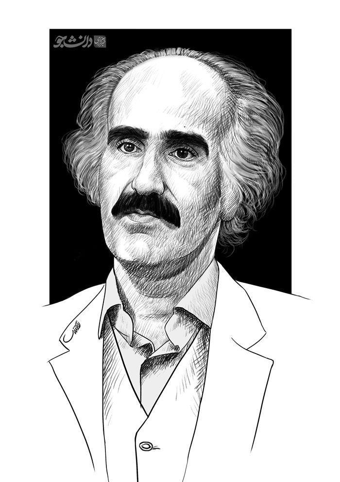 طراحی چهره/ ابوالفضل زرویی نصرآباد، شاعر، پژوهشگر و طنزپرداز