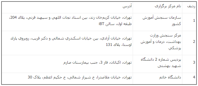 آزمون تولیمو ۱۷ بهمن ماه در تهران برگزار می‌شود