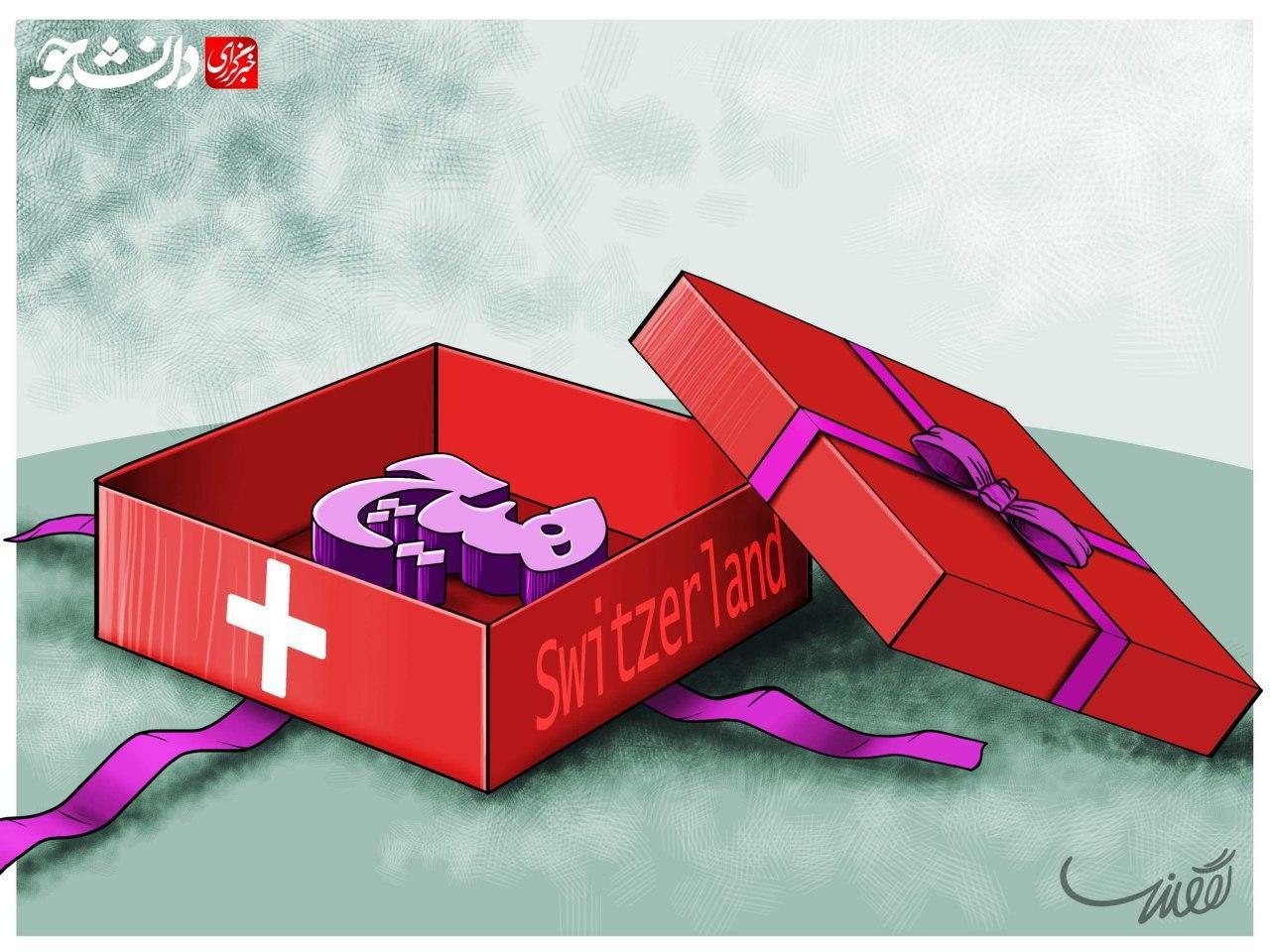 کاریکاتور کمک‌های توخالی سویسی