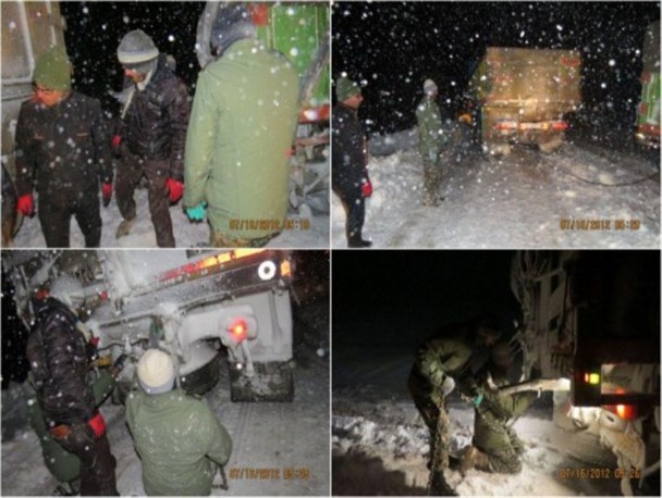 امدادرسانی تیپ ۱۶۴ نزاجا به هموطنان گرفتار در برف و کولاک