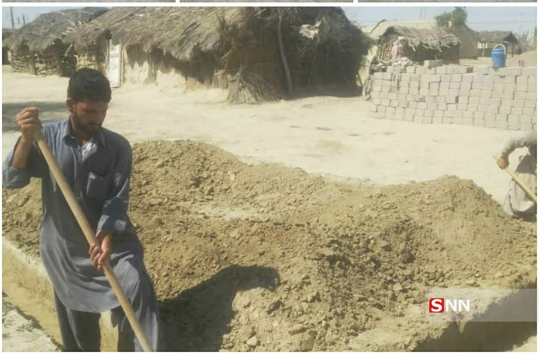 ساخت منزل مسکونی در منطقه سیل زده سیستان و بلوچستان آغاز شد + عکس