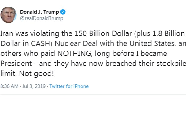 توئیت ترامپ درباره ذخایر اورانیوم ایران