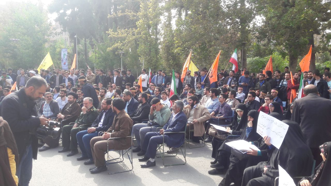 تجمع ضداستکباری اساتید و دانشجویان دانشگاه‌های امیرکبیر و شریف برگزار شد