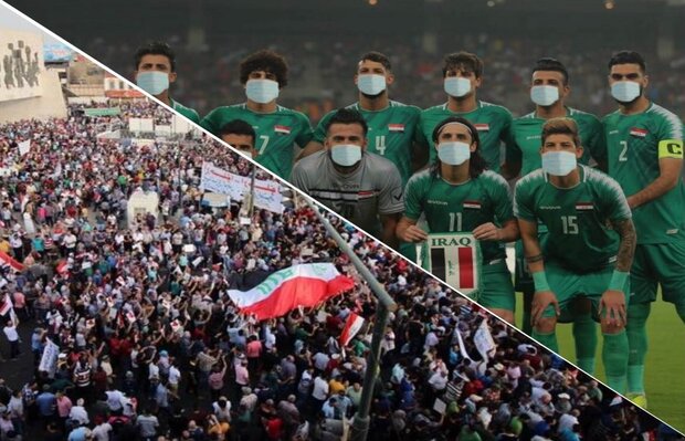 بازیکنان عراق قبل از بازی با ایران ماسک بزنند!+عکس