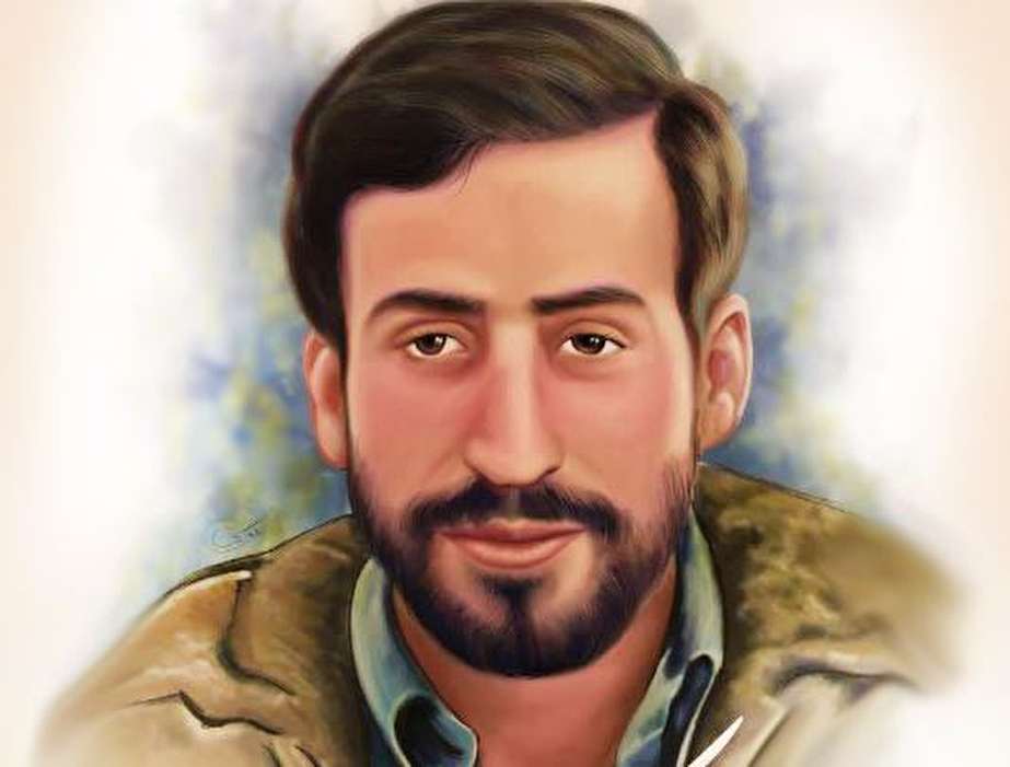 نقاشی چهره شهید احمد کشوری