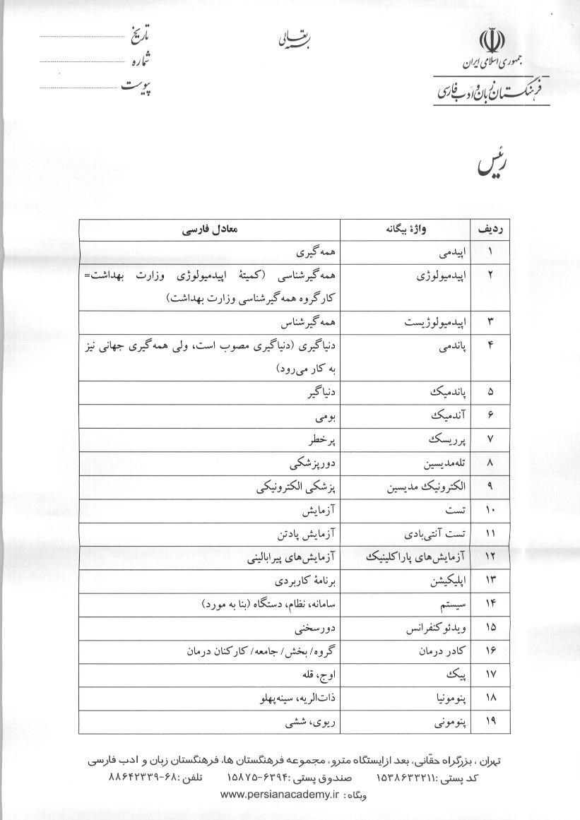 نامه حدادعادل به رئیس‌جمهور برای کاربرد معادل فارسی لغات بیگانه در حوزه سلامت