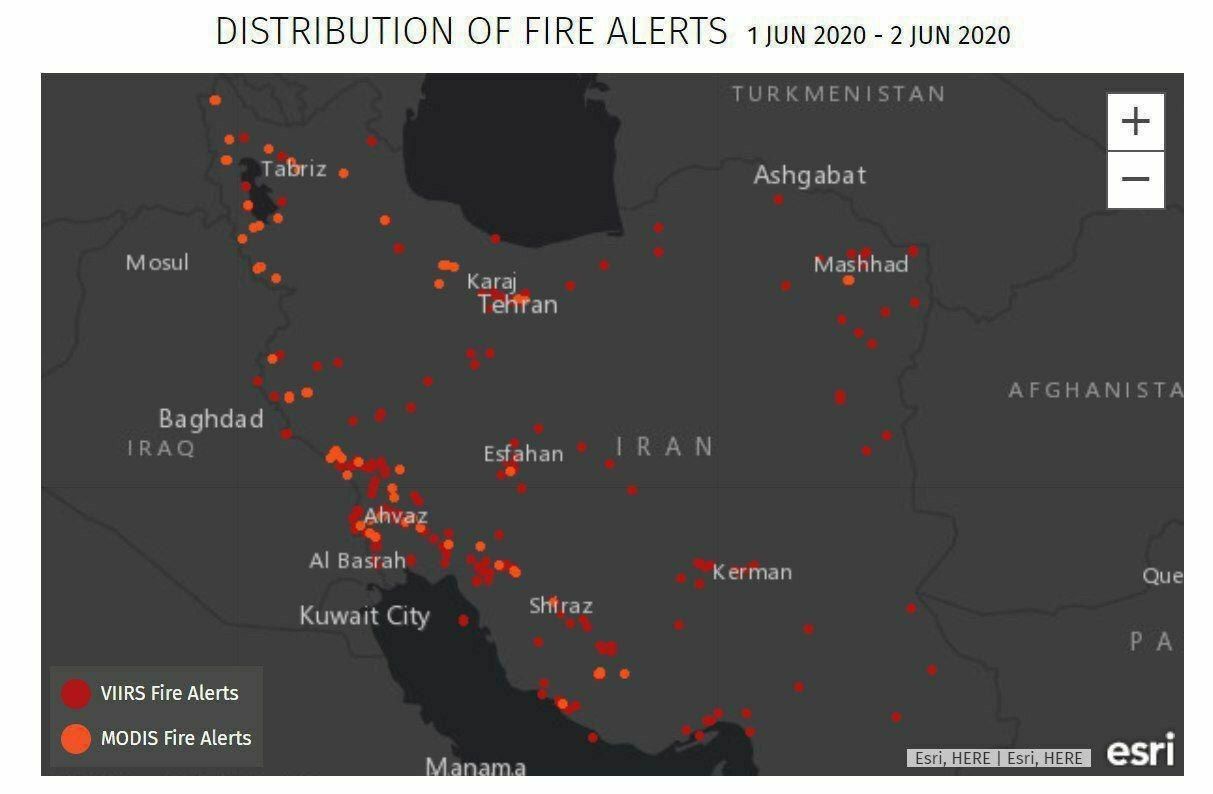 عکس| تصویر ماهواره‌ای آتش‌سوزی‌های اخیر ایران!