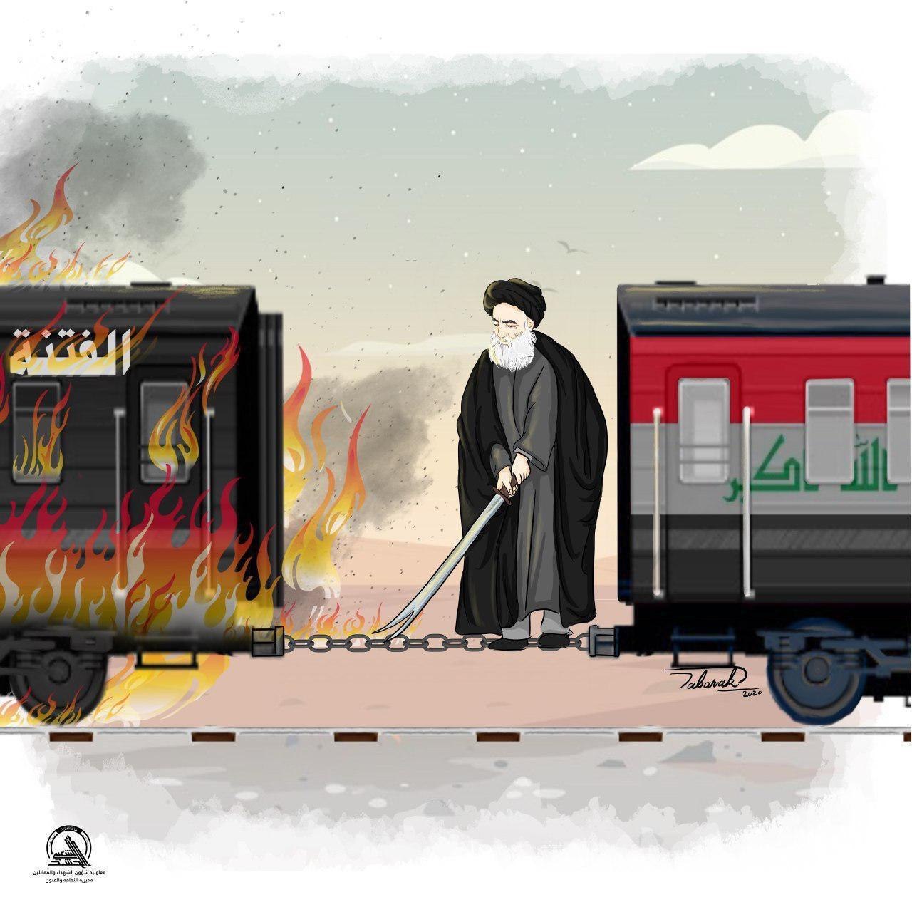 عکس| پاسخ کاریکاتوری حشد به حرکت موهن شرق الاوسط عربستان