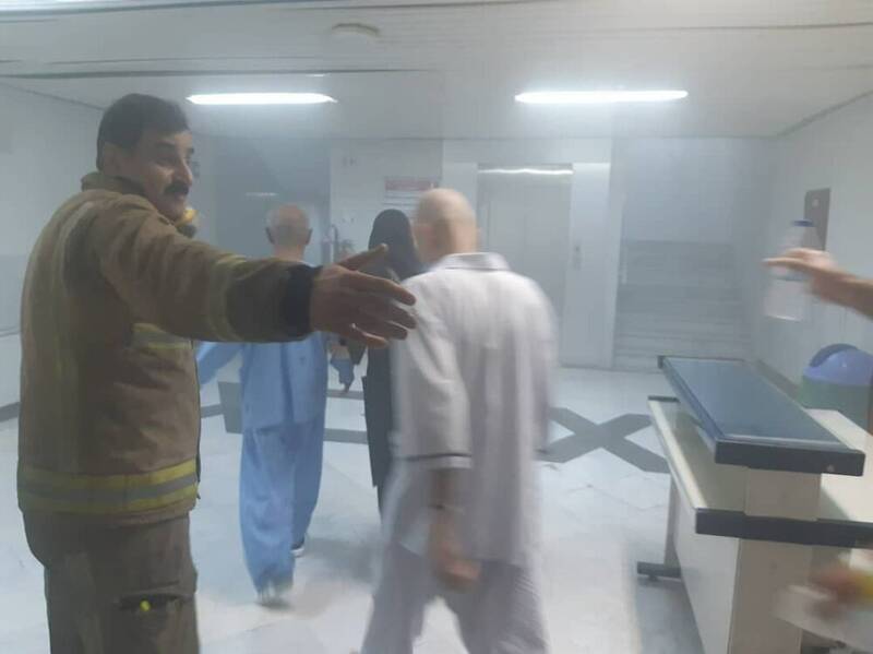 عکس| آتش سوزی در بیمارستان خیابان سخایی تهران