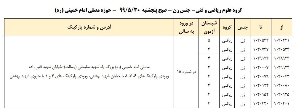 راهنمای کنکوری‌های تهرانی برای ورود به حوزه امتحانی مصلی امام خمینی (ره) منتشر شد