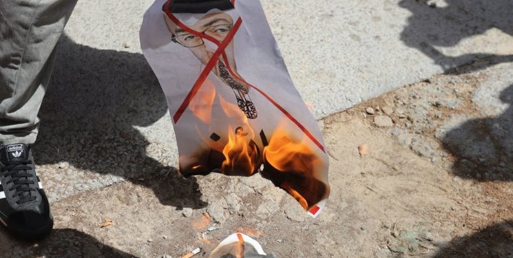 تصاویر بن زاید و پرچم اسرائیل در تونس به آتش کشیده شد
