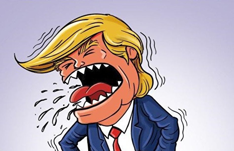 کاریکاتور وحشت آمریکا از اتحاد ایران و چین