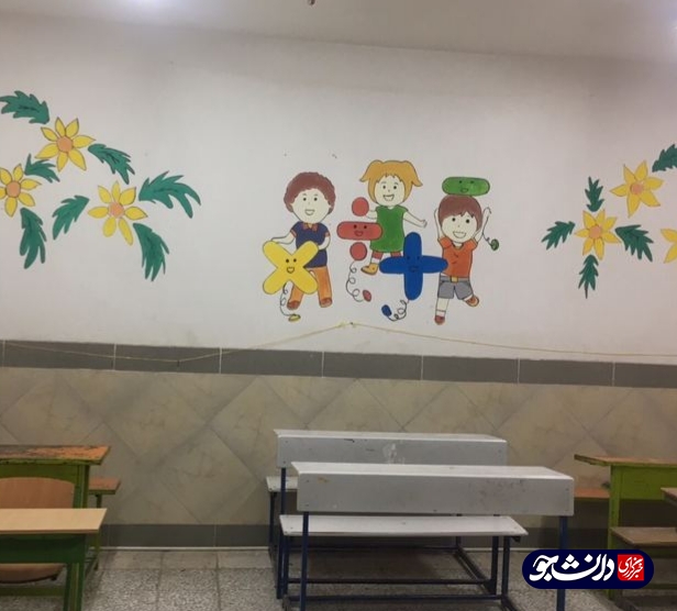 جهادگران قائن مدرسه روستای حسین آباد را رنگ آمیزی کردند + تصاویر