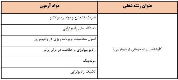  مواد آزمون رشته شغلی کارشناس پرتودرمانی آزمون استخدامی گروه علوم پزشکی تغییر کرد