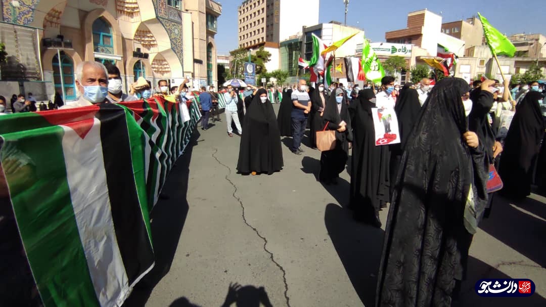 راهپیمایی مردمی و دانشجویی در حمایت از فلسطین مظلوم از دانشگاه تهران آغاز شد
