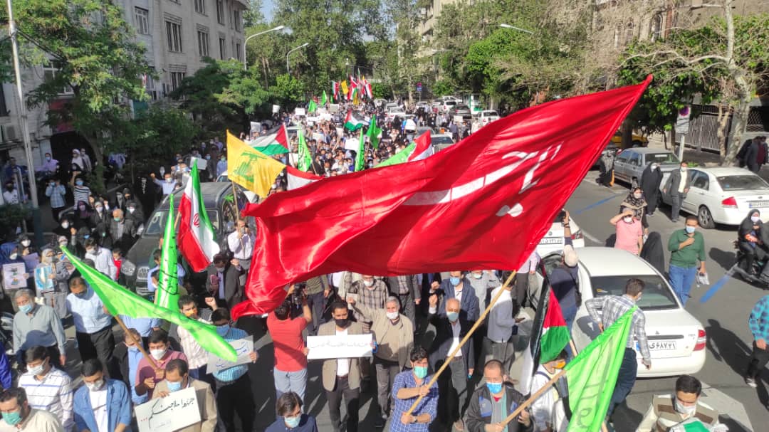 راهپیمایی مردمی و دانشجویی در حمایت از فلسطین مظلوم از دانشگاه تهران