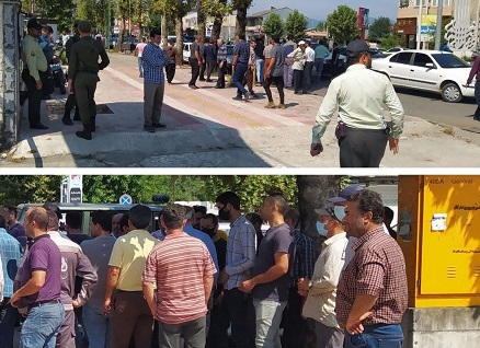جمعی از کارگران سد شفارود مقابل فرمانداری رضوانشهر تجمع کردند