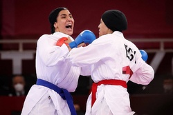 دومین پیروزی حمیده عباسعلی در مسابقات کاراته المپیک2020