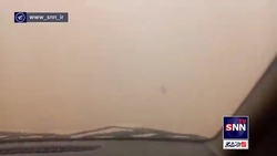 طوفان شدید شن در مسیر درگز به چاپشلو در محل روستای بیات
