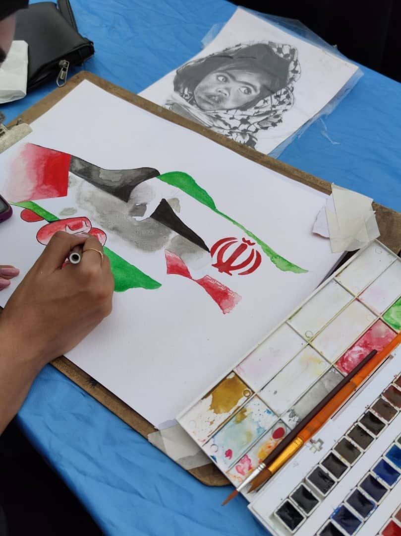 برگزاری برنامه «استنقاذ فلسطین به روایت هنر» در راهپیمایی روز قدس شهرستان ساری