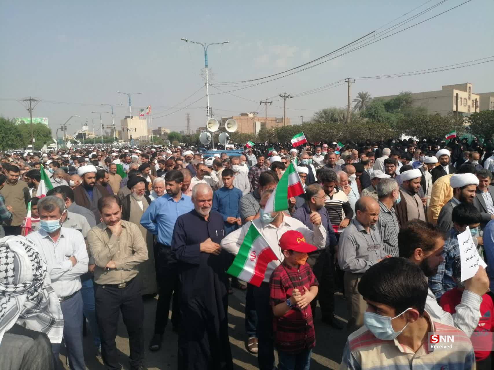 راهپیمایی مردم اهواز در محکومیت حادثه تروریستی شیراز+تصاوی