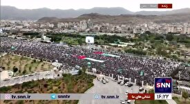 راهپیمایی باشکوه مردم یمن در صنعا برای حمایت از مردم فلسطین و غزه