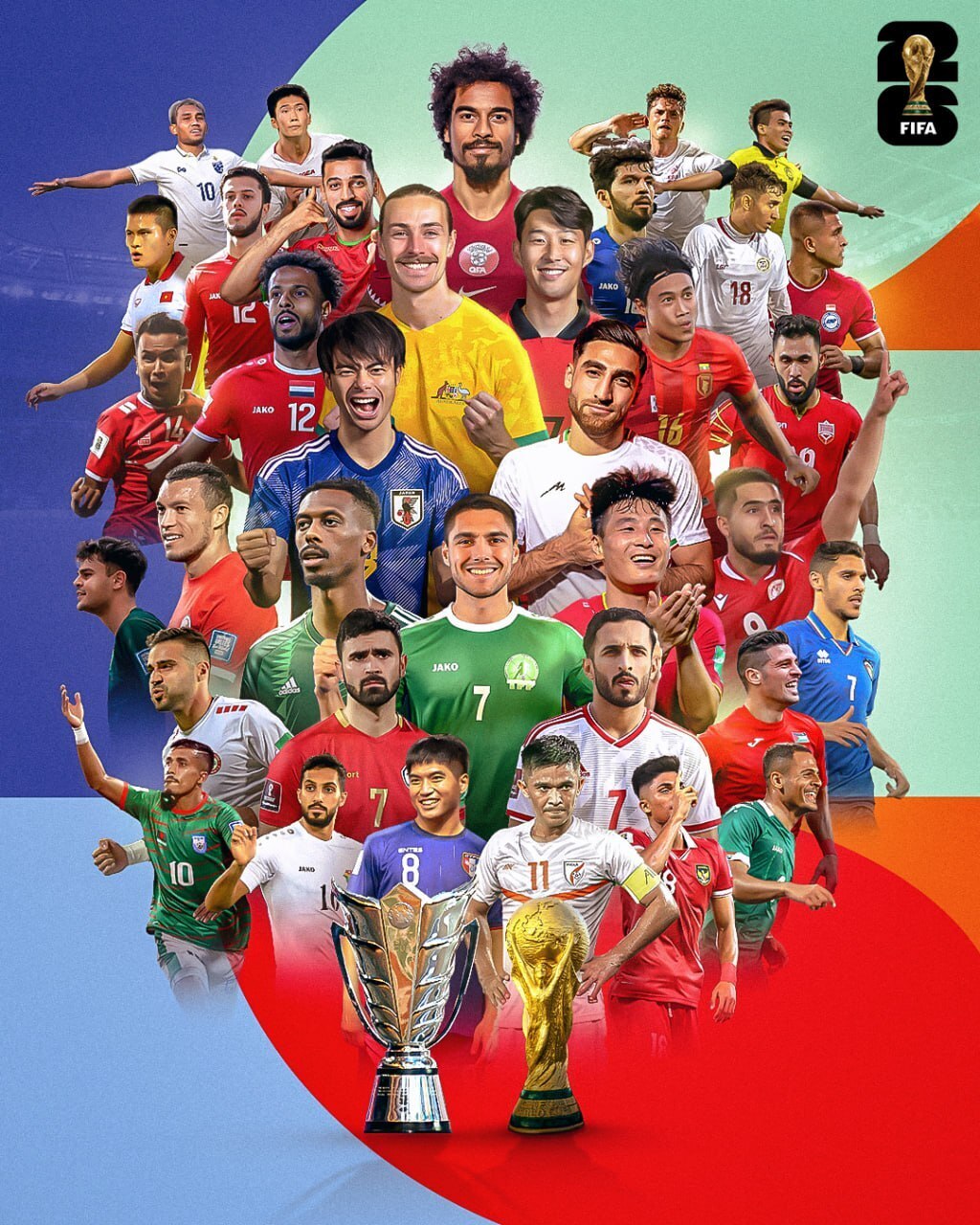 پوستر AFC به بهانه شروع انتخابی جام جهانی و جام ملت‌های آسیا با حضور جهانبخش + عکس