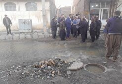مشکل ورود فاضلاب در منازل گریزه سنندج برطرف شد