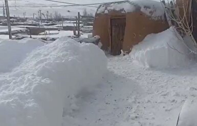 حجم برف در روستای کچه گنبد کردستان