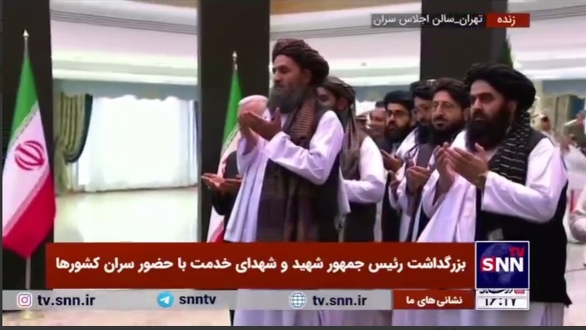 ادای احترام معاون اقتصادی نخستوزیر و وزیر خارجه طالبان به پیکر رئیسجمهور شهید و دیگر شهدای خدمت