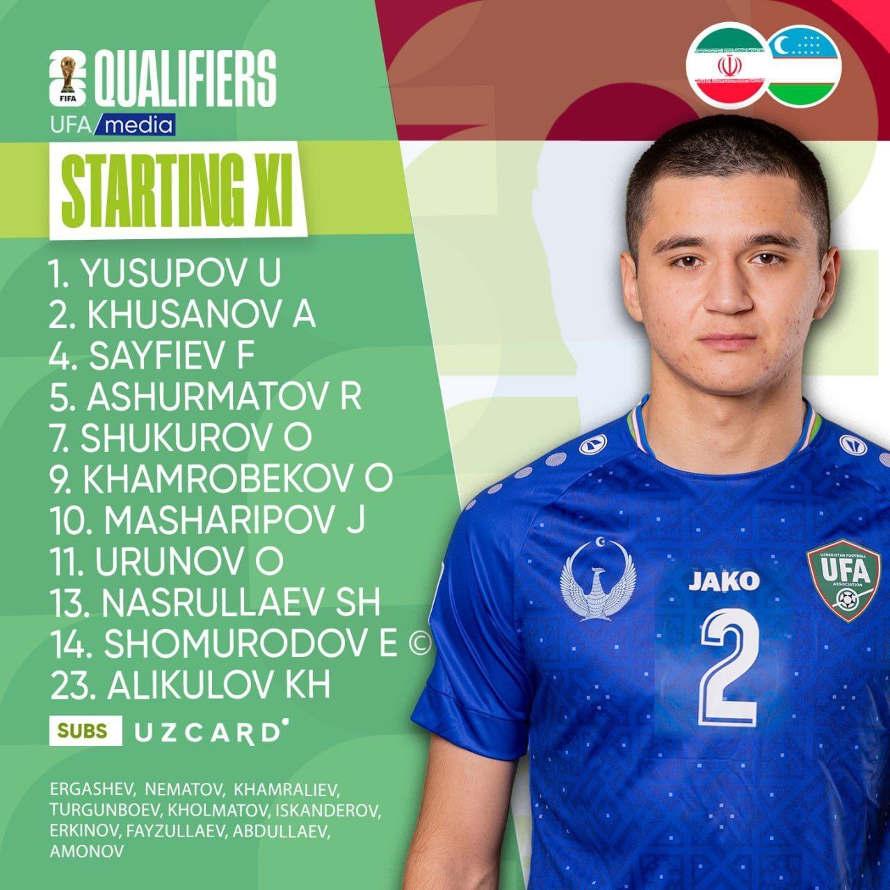 ترکیب تیم ملی ایران و ازبکستان