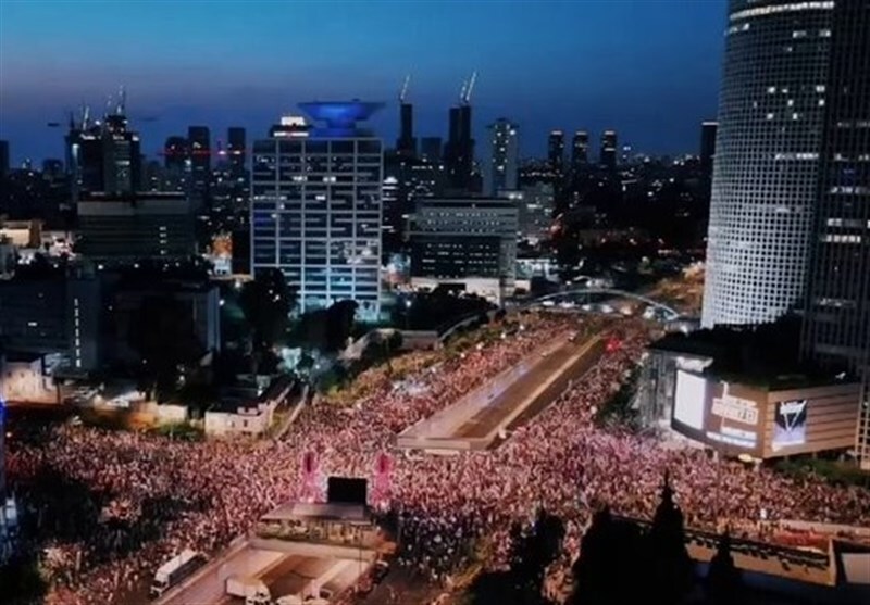 بزرگترین تجمع اعتراضی بعد از 7 اکتبر در تل‌آویو برگزار شد + فیلم