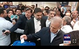مسعود پزشکیان در بیمارستان فیروزآبادی تهران رأی خود را در صندوق انداخت