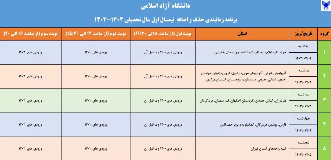 انتخاب واحد تمام دانشجویان دانشگاه آزاد به هفته آینده موکول شد