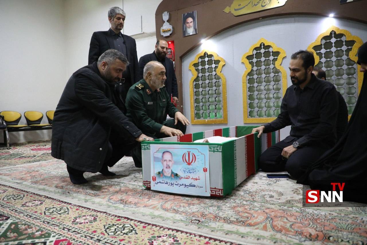 وداع با پیکر مطهر شهیدالقدس سردار کیومرث پورهاشمی در معراج شهدای تهران+فیلم