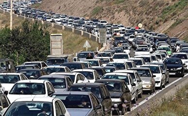 ترافیک سنگین در جاده قدیم قزوین به رودبار