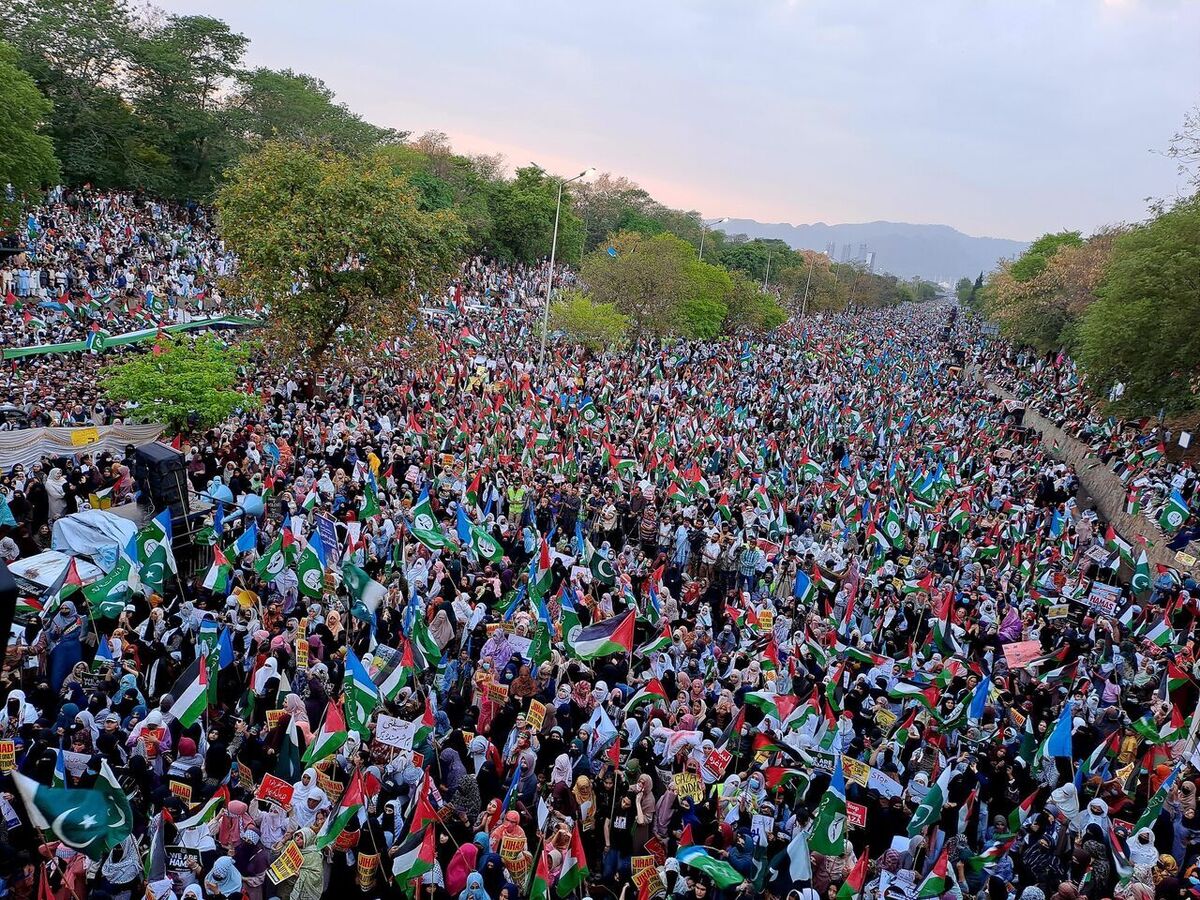 تظاهرات بزرگ همبستگی با فلسطین در پایتخت پاکستان