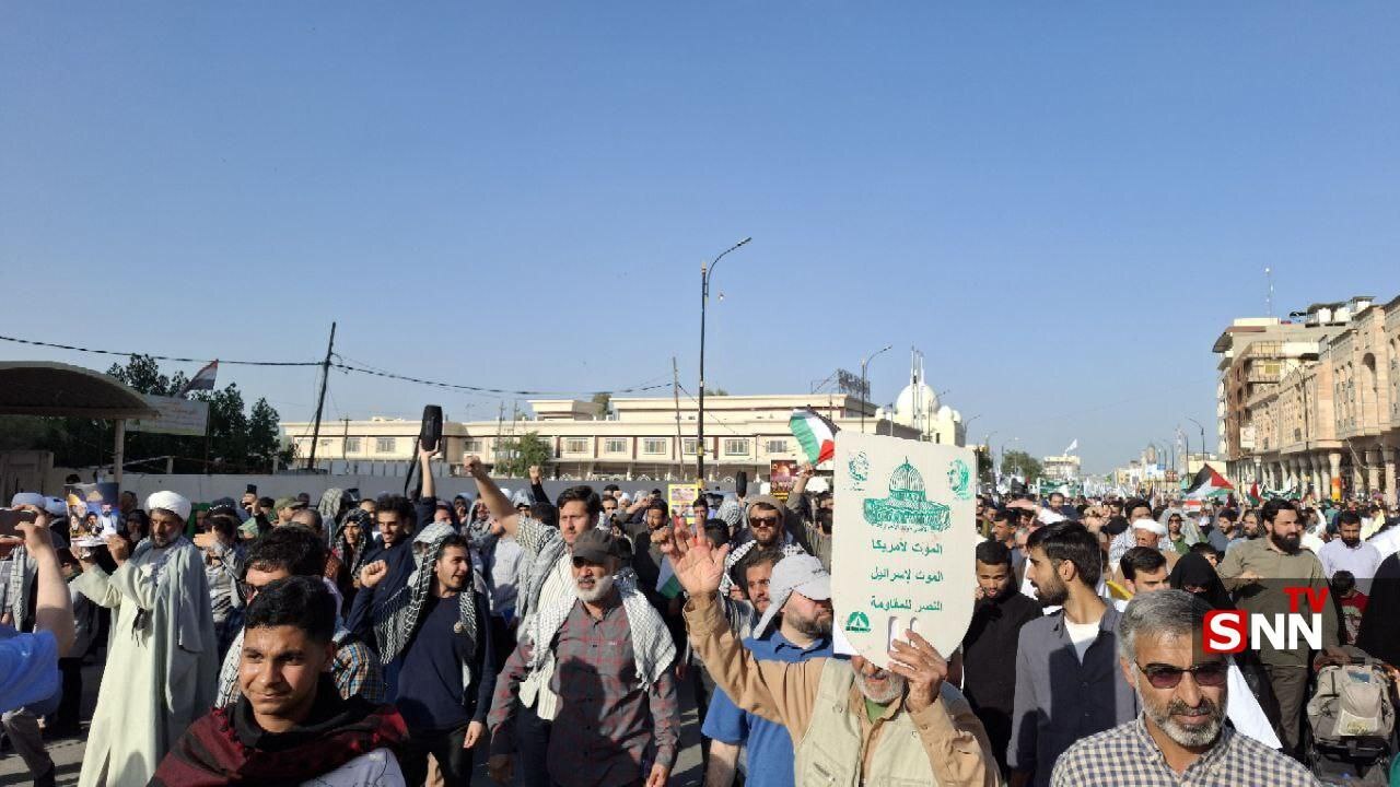 راهپیمایی دانشجویان ایرانی در نجف در روز جهانی قدس
